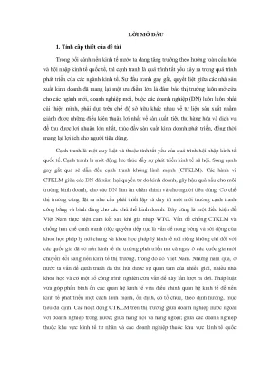Hành Vi Cạnh Tranh Không Lành Mạnh Theo Luật Cạnh Tranh 2018