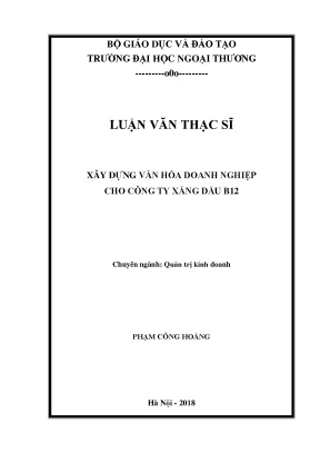 Xây Dựng Văn Hóa Doanh Nghiệp Tại Công Ty Xăng Dầu B12