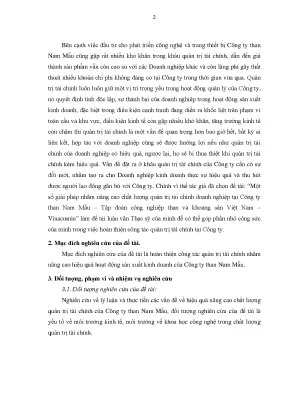 Giải pháp nâng cao quản trị tài chính tại Công ty Than 