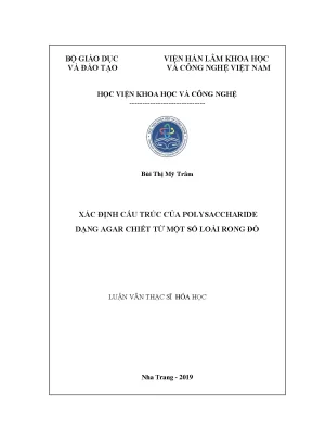 Nghiên cứu cấu trúc polysaccharide agar từ rong đỏ