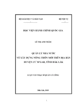 Quản lý nhà nước trong xây dựng nông thôn mới tại huyện 