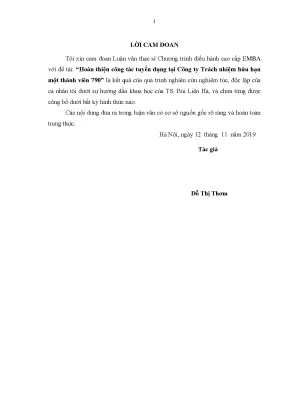 Cải thiện quy trình tuyển dụng tại công ty TNHH MTV 790