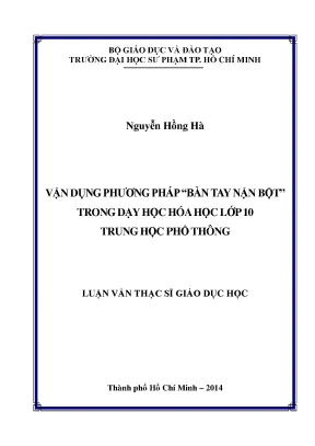 Phương Pháp Bàn Tay Nặn Bột Trong Dạy Học Hóa Học Lớp 10