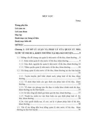 Quản lý thi đua khen thưởng tại Huyện Cần Giờ: Luận văn 
