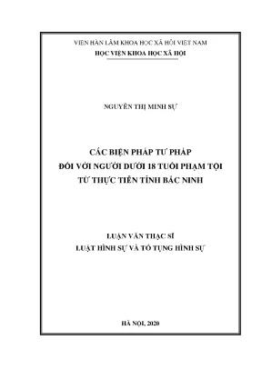 Biện pháp tư pháp cho người dưới 18 tuổi phạm tội tại 