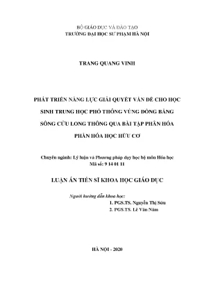 Phát triển năng lực giải quyết vấn đề cho học sinh THPT 