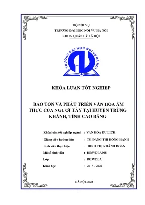 Bảo tồn và phát triển văn hóa ẩm thực người Tày tại 