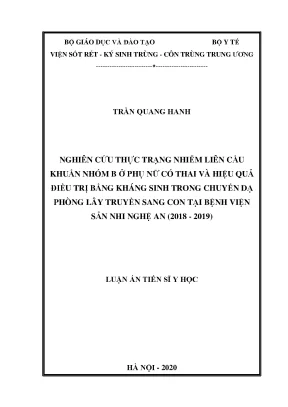 Nghiên cứu nhiễm liên cầu khuẩn nhóm B ở phụ nữ mang 