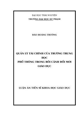 Quản lý tài chính trong trường trung học: Đổi mới giáo dục