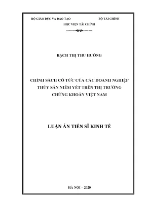 Luận án tiến sĩ: Chính sách cổ tức của doanh nghiệp thủy