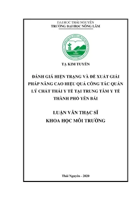 Giải pháp nâng cao hiệu quả quản lý chất thải y tế tại