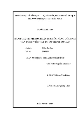 Đánh giá chức năng chuẩn bị của nam vận động viên vật tự 