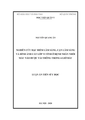 Nghiên cứu lâm sàng và hình ảnh cắt lớp vi tính ở bệnh 