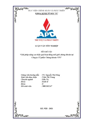 Giải pháp nâng cao hiệu quả môi giới chứng khoán tại VPS