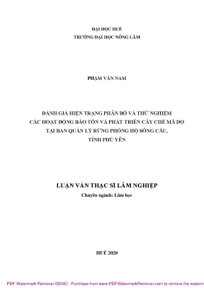 Đánh giá và bảo tồn cây chè mã dọ tại Phú Yên