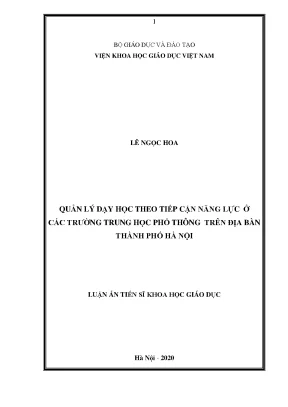 Quản lý dạy học theo năng lực tại trường trung học phổ 