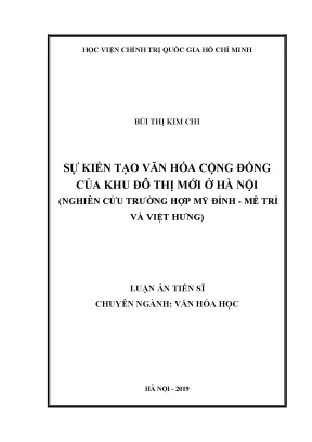 Nghiên cứu sự kiến tạo văn hóa cộng đồng tại khu đô thị 