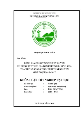 Đánh giá chuyển quyền sử dụng đất tại phường Lương Sơn, 
