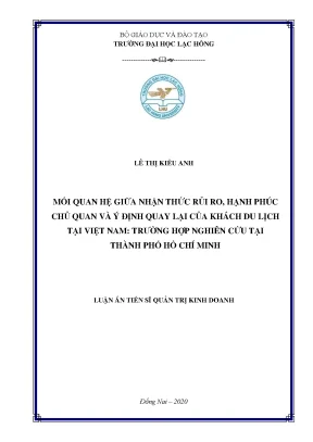 Nghiên cứu mối quan hệ giữa nhận thức rủi ro và ý định 