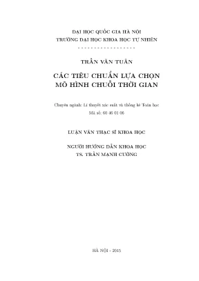 Tiêu chuẩn chọn mô hình chuỗi thời gian trong luận văn 