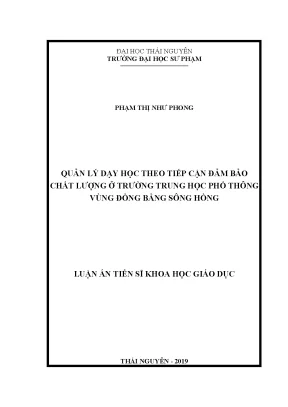 Quản lý dạy học chất lượng tại trường THPT vùng đồng 
