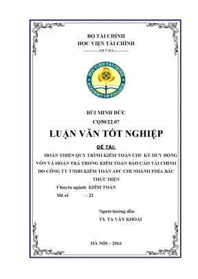 Quy trình kiểm toán chu kỳ huy động vốn và hoàn trả 