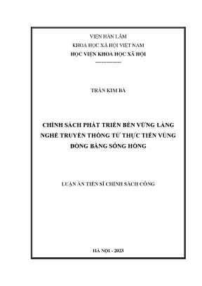 Chính sách phát triển bền vững cho làng nghề truyền 