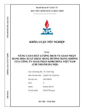 Nâng cao chất lượng dịch vụ giao nhận hàng hóa xuất khẩu 
