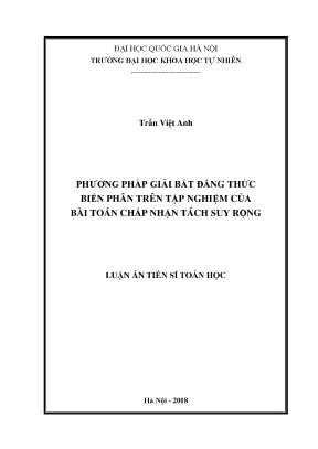Giải Bất Đẳng Thức Biến Phân Trong Bài Toán Chấp Nhận 