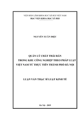 Quản lý chất thải rắn trong khu công nghiệp tại Hà Nội
