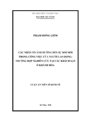 Nhân tố ảnh hưởng đến đổi mới công việc tại khách sạn