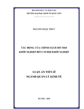 Tác động của chính sách hỗ trợ khởi nghiệp đến cơ hội