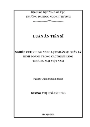 Nghiên cứu khung năng lực nhân sự quản lý kinh doanh