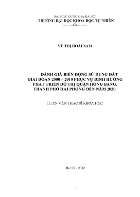 Đánh giá biến động sử dụng đất tại quận Hồng Bàng, Hải 