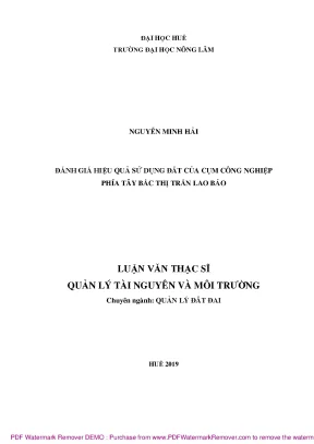 Đánh giá hiệu quả sử dụng đất tại cụm công nghiệp phía