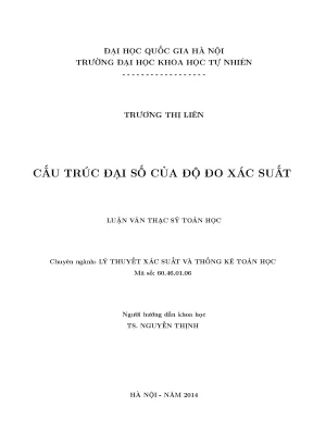 Cấu trúc đại số trong độ đo xác suất: Luận văn thạc sĩ