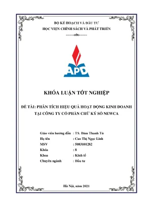 Phân Tích Hiệu Quả Kinh Doanh Tại Công Ty Cổ Phần Chữ Ký