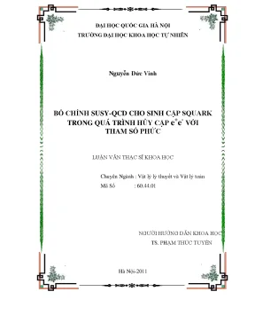 Nghiên cứu bổ chính SUSY QCD cho sinh cặp squark trong 