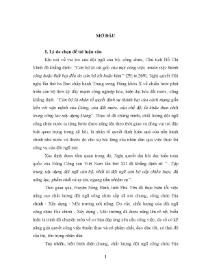 Nâng cao chất lượng công chức địa chính tại huyện Sông 
