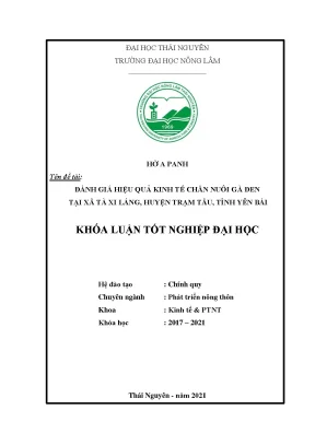 Đánh giá hiệu quả kinh tế chăn nuôi gà đen tại Yên Bái