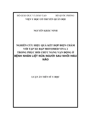 Nghiên cứu hiệu quả điện châm kết hợp tập xe đạp motomed 