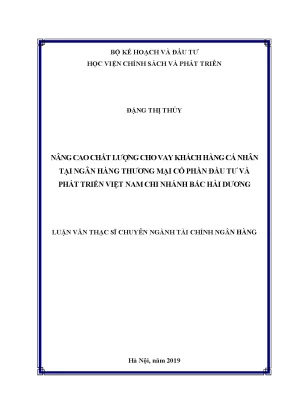 Nâng cao chất lượng cho vay cá nhân tại ngân hàng BIDV