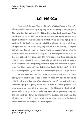 Chi phí sản xuất và giá thành sản phẩm tại công ty TNHH 