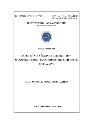 Nghiên cứu diễn thế nguyên sinh rừng ngập mặn tại cồn 
