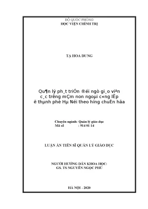 Chuẩn hóa quản lý phát triển đội ngũ giáo viên mầm non 