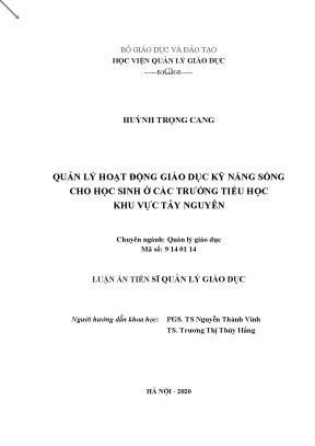 Quản lý giáo dục kỹ năng sống cho học sinh tiểu học tại 