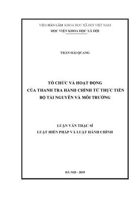 Nghiên cứu về tổ chức và hoạt động thanh tra hành chính