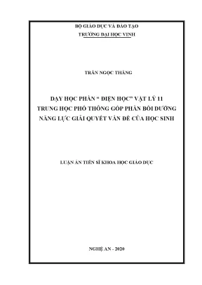 Bồi Dưỡng Năng Lực Giải Quyết Vấn Đề Qua Dạy Học Điện 