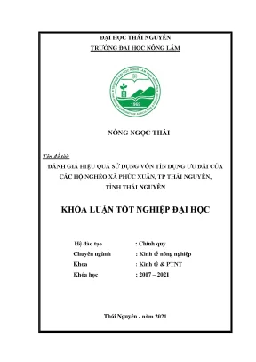 Đánh giá hiệu quả vốn tín dụng ưu đãi cho hộ nghèo tại