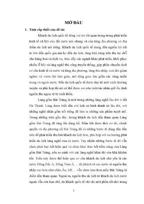 Giải pháp thu hút khách du lịch quốc tế đến làng gốm Bát 